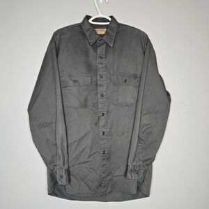VTG Big Mac Work Wear Shirt Mechanics Mens‎ Large Gray Button Front Long Sleeve